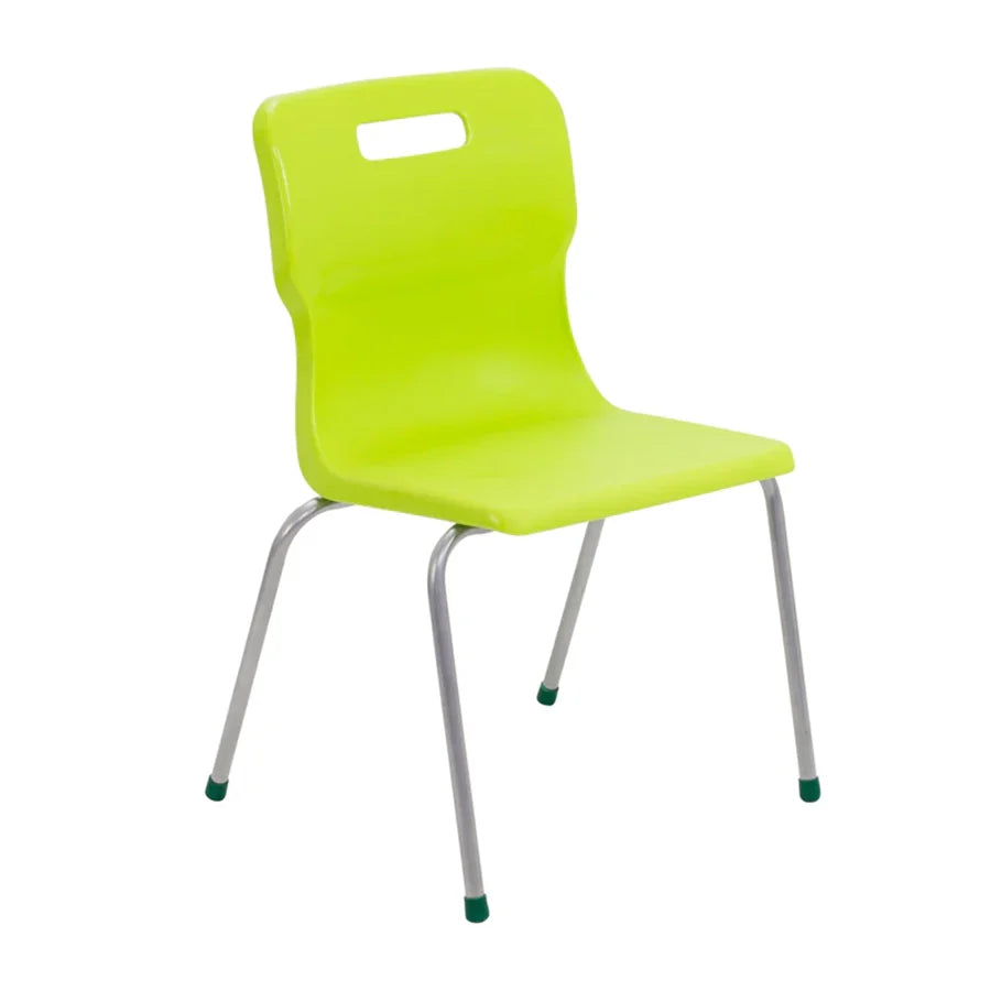 Titan 4 Leg Chair with Steel Frame and Lime Polypropylene Seat Size Mark 5 SH430mm