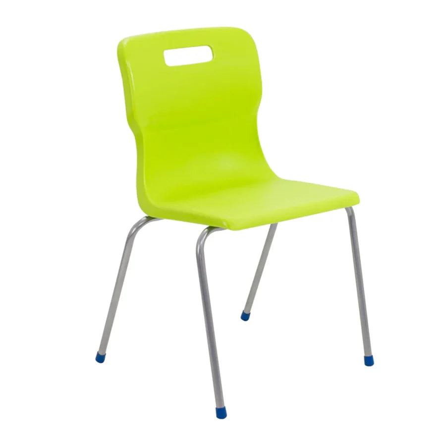 Titan 4 Leg Chair with Steel Frame and Lime Polypropylene Seat Size Mark 6 SH460mm