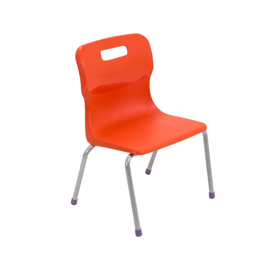 Titan 4 Leg Chair with Steel Frame and Orange Polypropylene Seat Size Mark 2 SH310mm