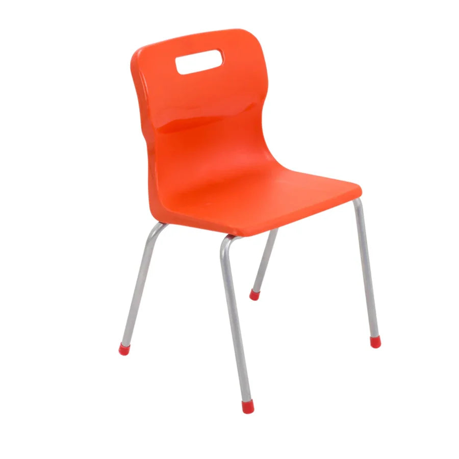 Titan 4 Leg Chair with Steel Frame and Orange Polypropylene Seat Size Mark 4 SH380mm