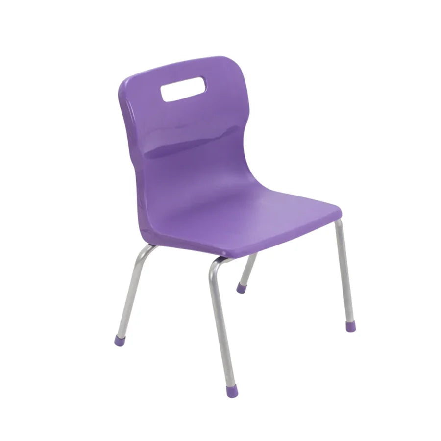 Titan 4 Leg Chair with Steel Frame and Purple Polypropylene Seat Size Mark 2 SH310mm