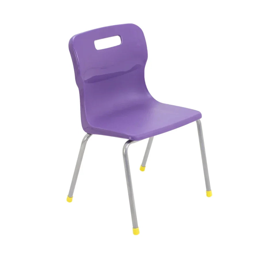 Titan 4 Leg Chair with Steel Frame and Purple Polypropylene Seat Size Mark 3 SH350mm