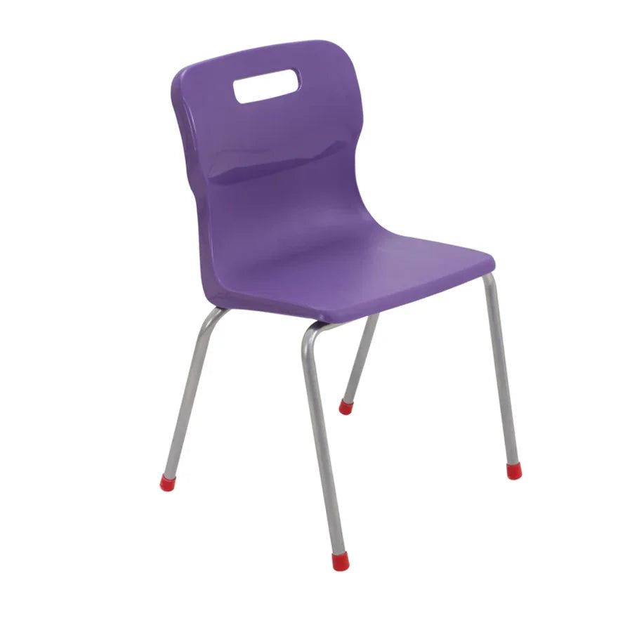 Titan 4 Leg Chair with Steel Frame and Purple Polypropylene Seat Size Mark 4 SH380mm