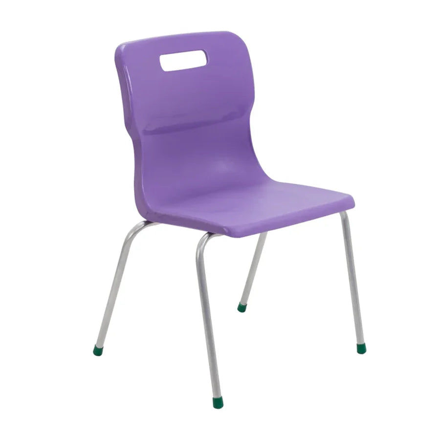 Titan 4 Leg Chair with Steel Frame and Purple Polypropylene Seat Size Mark 5 SH430mm