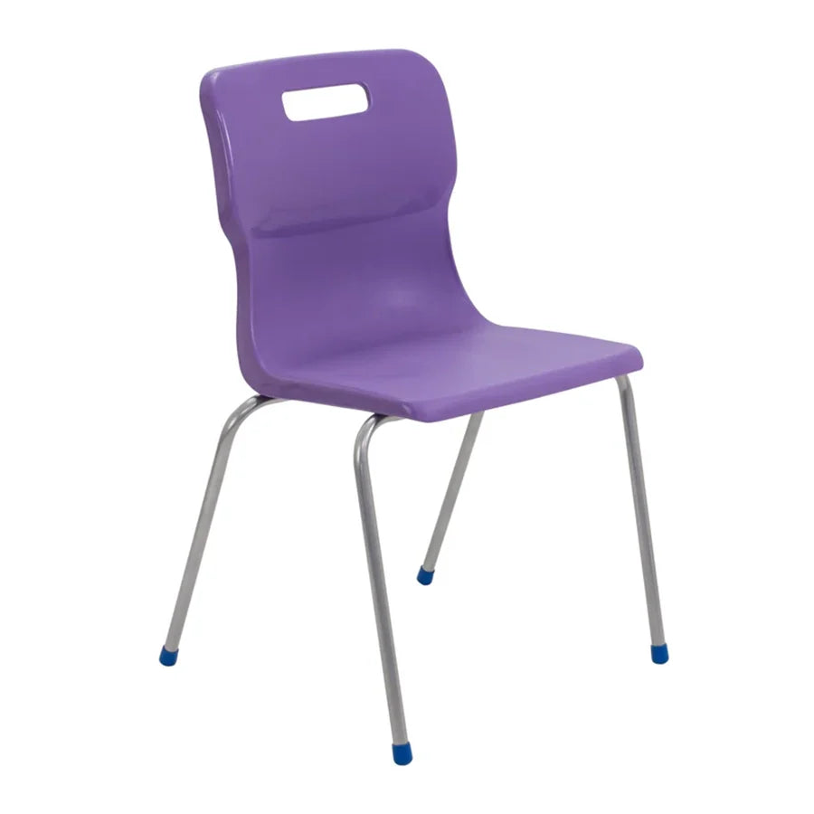 Titan 4 Leg Chair with Steel Frame and Purple Polypropylene Seat Size Mark 6 SH460mm
