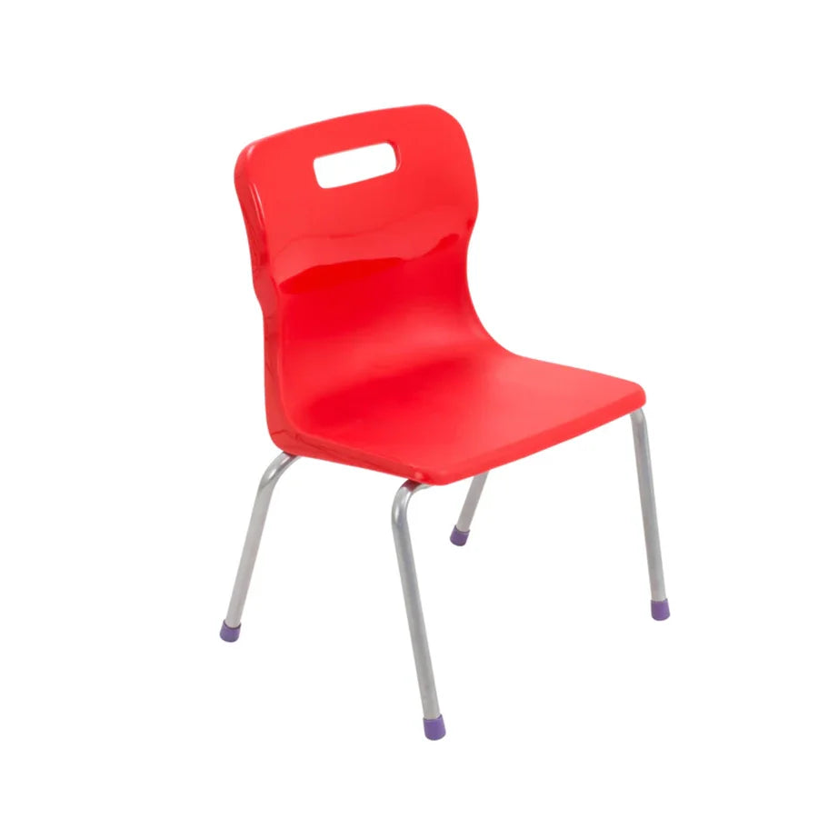 Titan 4 Leg Chair with Steel Frame and Red Polypropylene Seat Size Mark 2 SH310mm