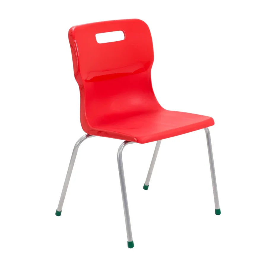 Titan 4 Leg Chair with Steel Frame and Red Polypropylene Seat Size Mark 5 SH430mm