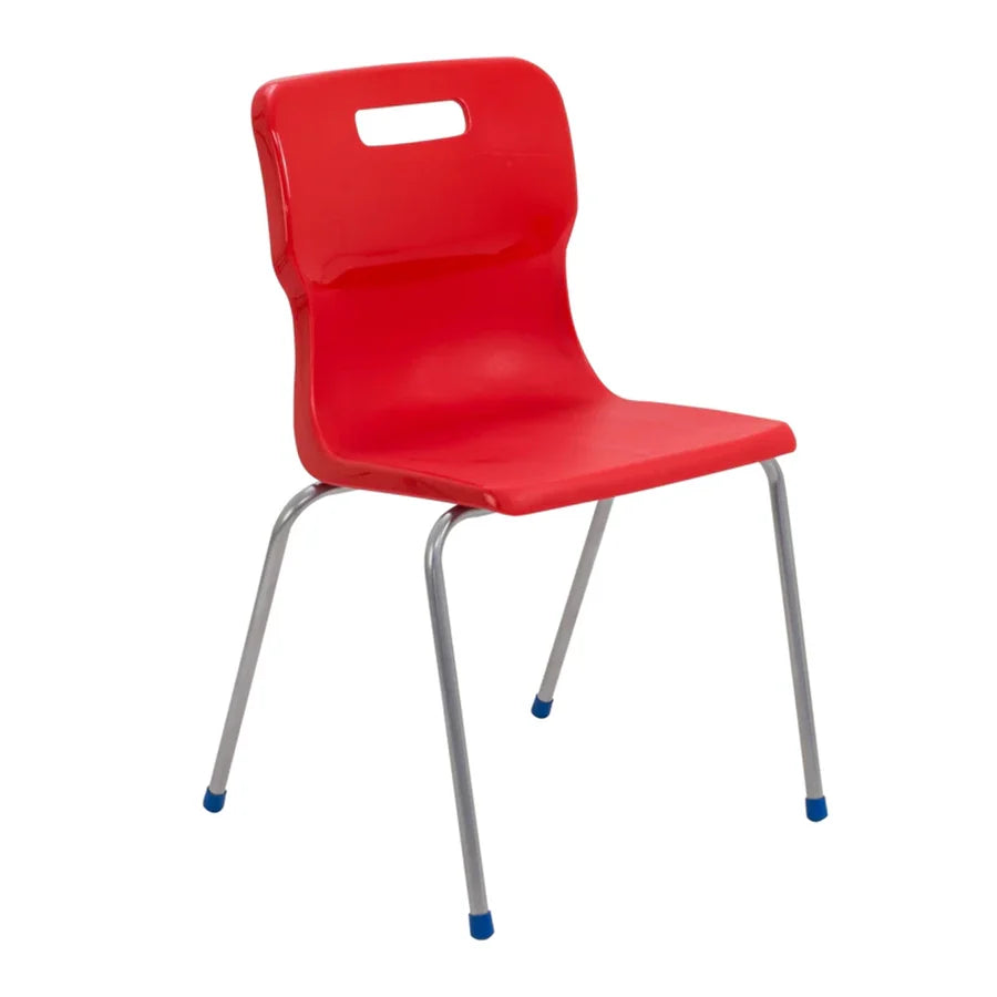 Titan 4 Leg Chair with Steel Frame and Red Polypropylene Seat Size Mark 6 SH460mm