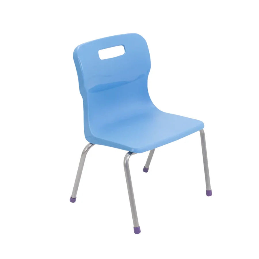 Titan 4 Leg Chair with Steel Frame and Sky Blue Polypropylene Seat Size Mark 2 SH310mm