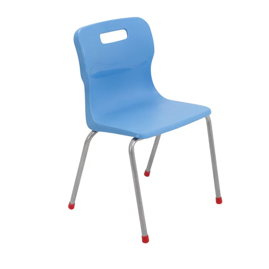 Titan 4 Leg Chair with Steel Frame and Sky Blue Polypropylene Seat Size Mark 4 SH380mm