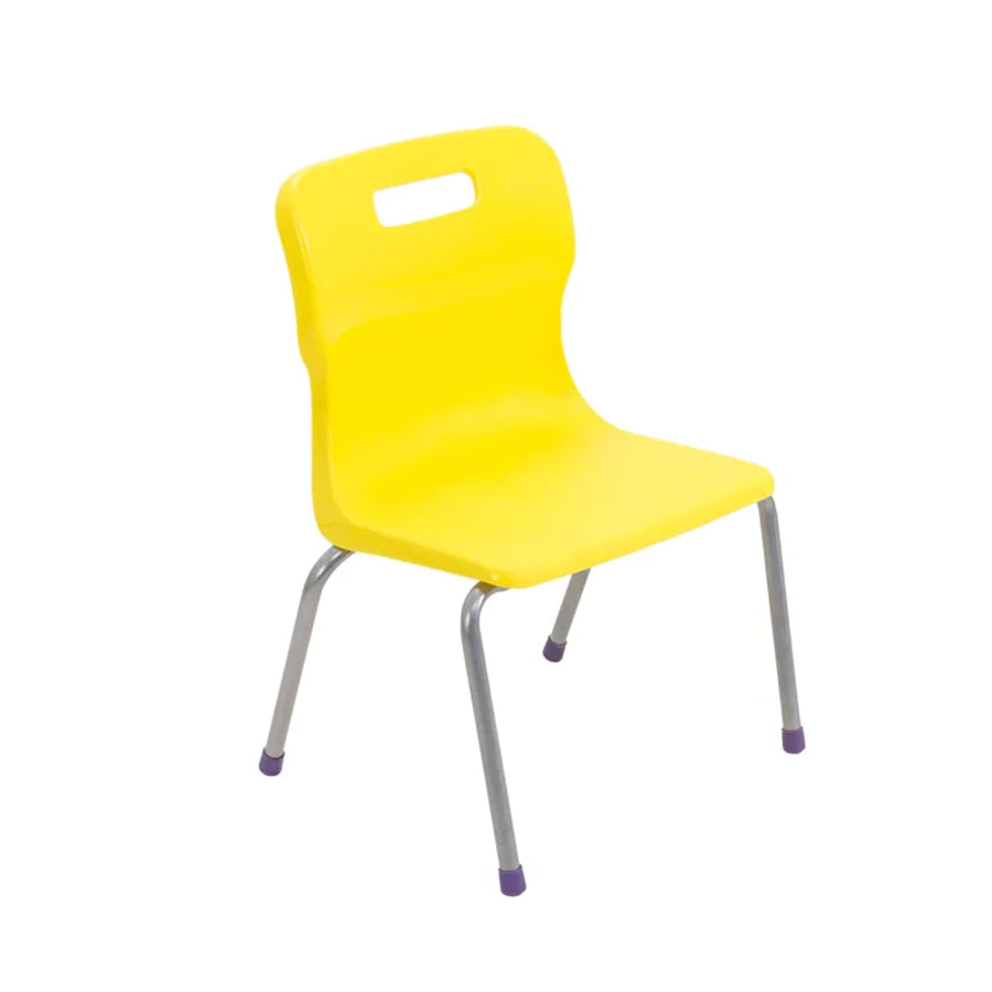 Titan 4 Leg Chair with Steel Frame and Yellow Polypropylene Seat Size Mark 2 SH310mm