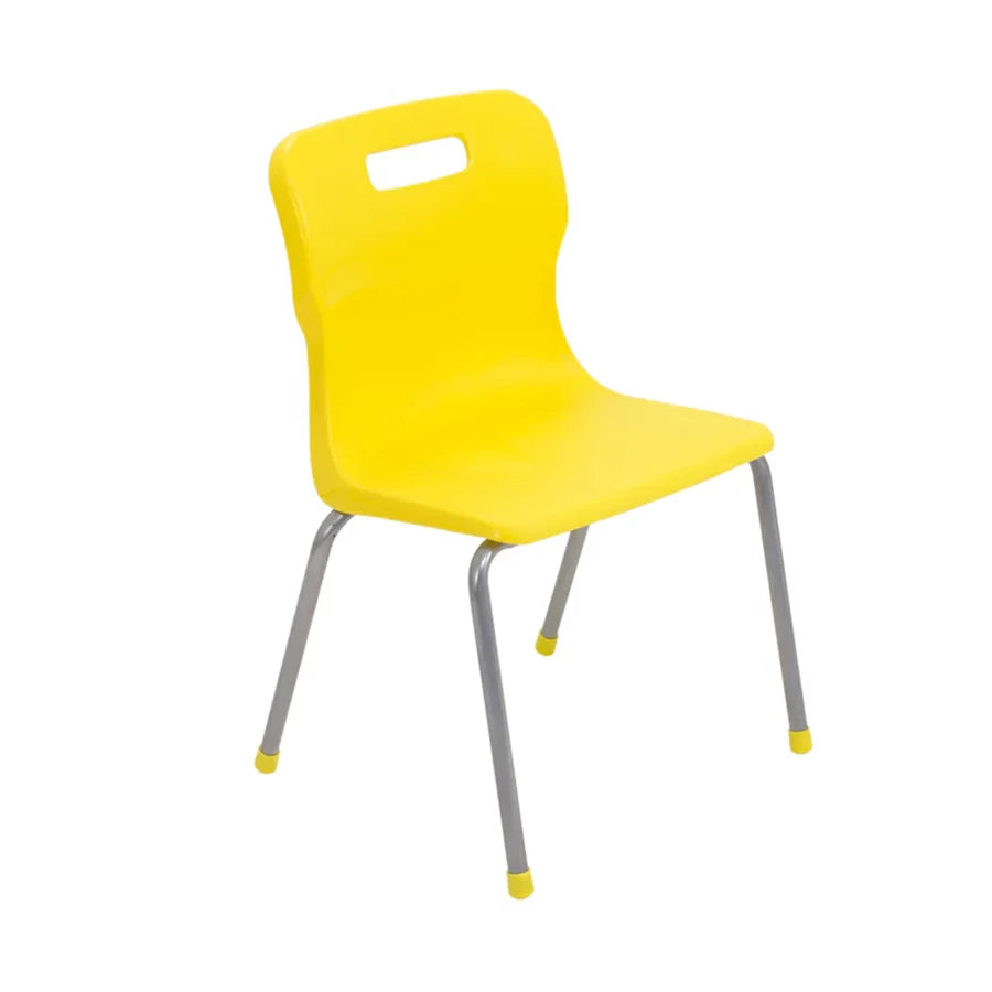 Titan 4 Leg Chair with Steel Frame and Yellow Polypropylene Seat Size Mark 3 SH350mm