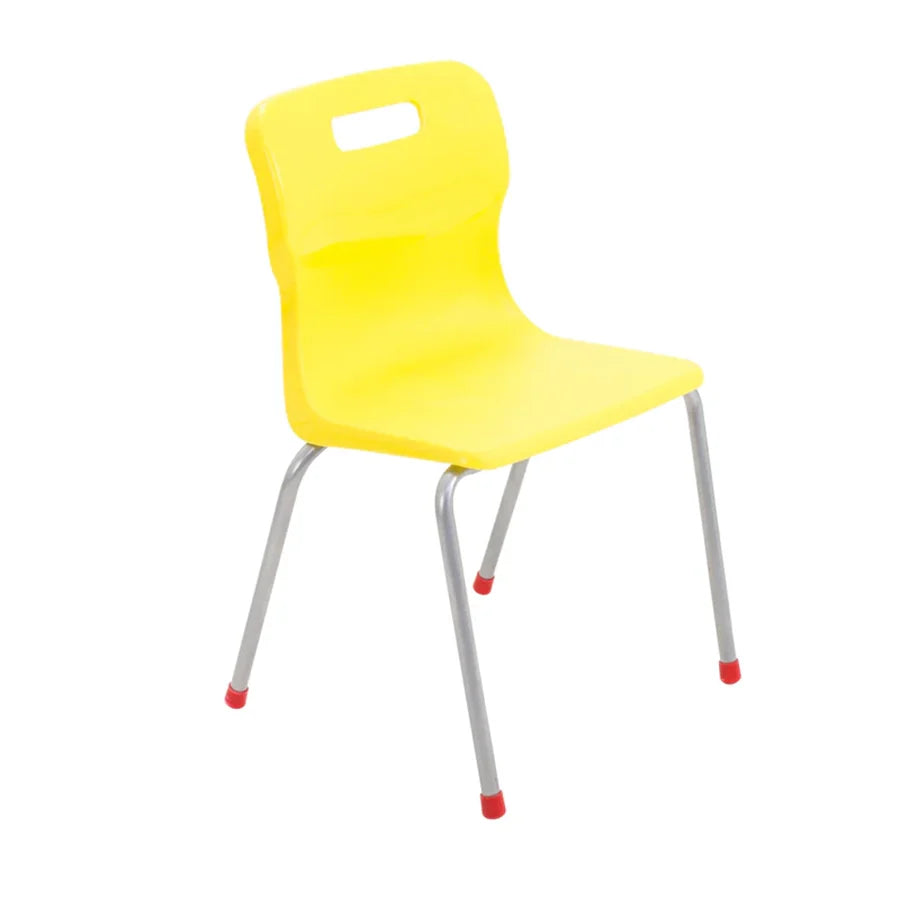 Titan 4 Leg Chair with Steel Frame and Yellow Polypropylene Seat Size Mark 4 SH380mm