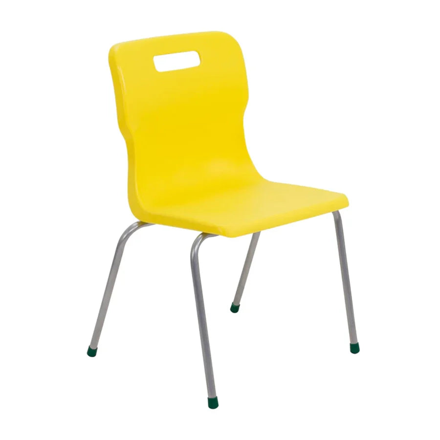 Titan 4 Leg Chair with Steel Frame and Yellow Polypropylene Seat Size Mark 5 SH430mm