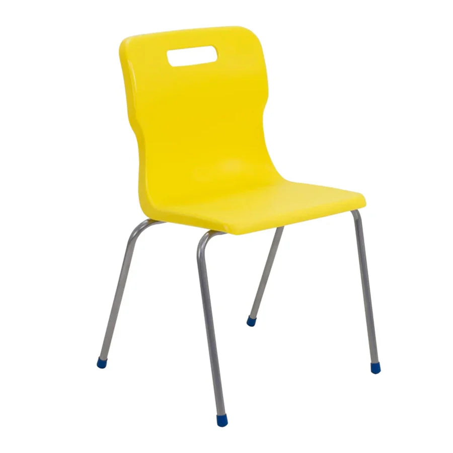 Titan 4 Leg Chair with Steel Frame and Yellow Polypropylene Seat Size Mark 6 SH460mm