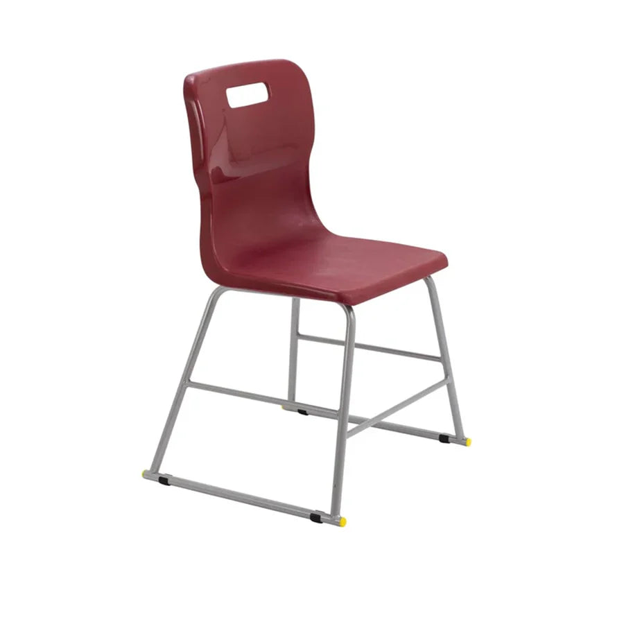 Titan High Chair Steel Frame and Polypropylene Seat Burgundy SH460mm