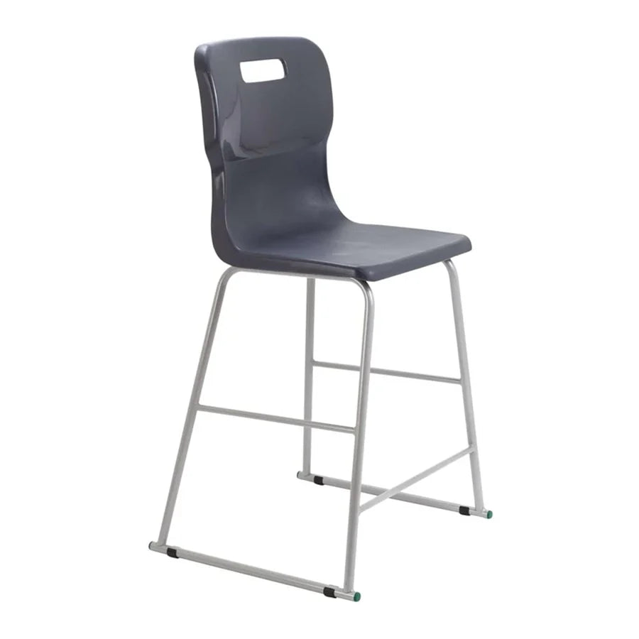 Titan High Chair Steel Frame and Polypropylene Seat Charcoal SH615mm