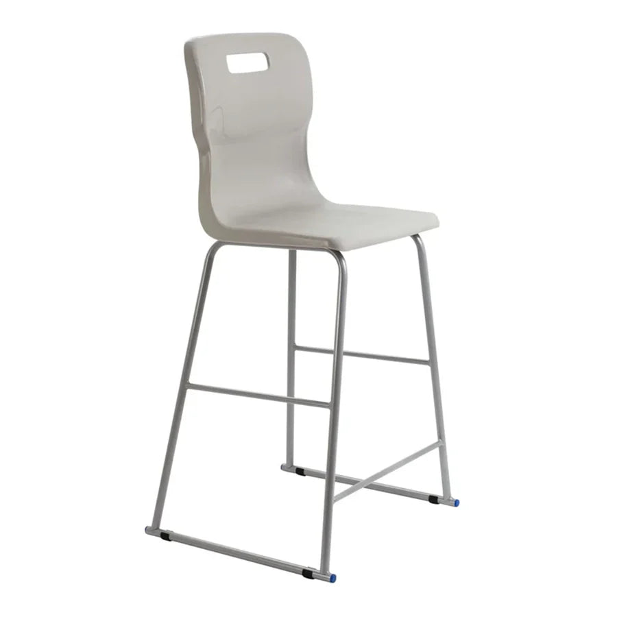 Titan High Chair Steel Frame and Polypropylene Seat Grey SH690mm