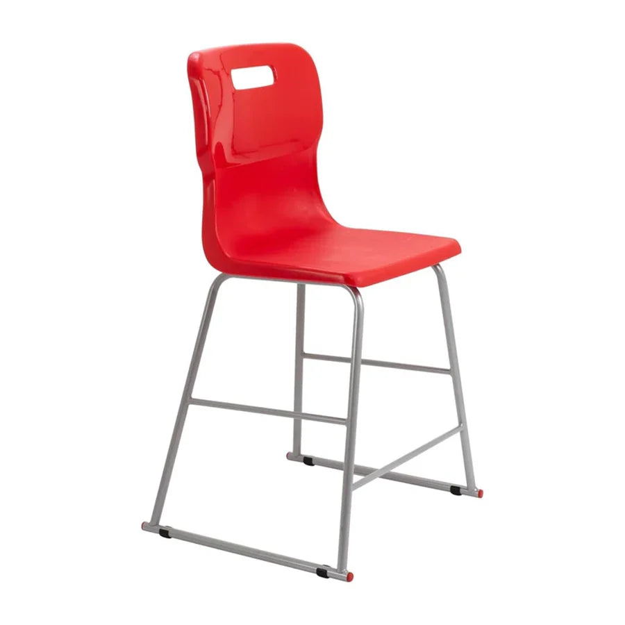 Titan High Chair Steel Frame and Polypropylene Seat Red SH570mm