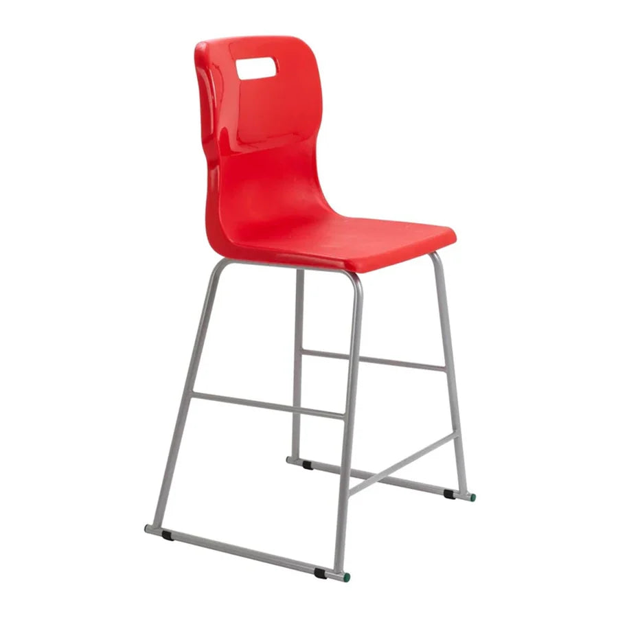 Titan High Chair Steel Frame and Polypropylene Seat Red SH615mm