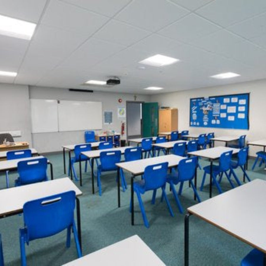 Titan One Piece Antibacterial Chair One Piece Poly Blue Lifestyle Image 1