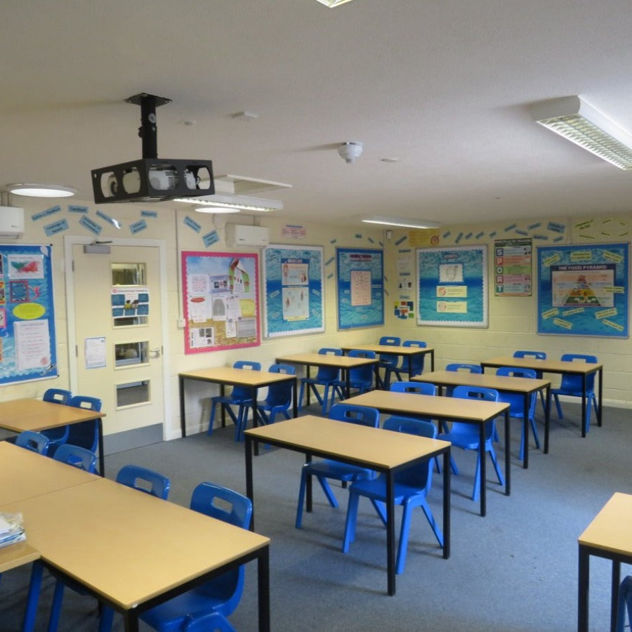 Titan One Piece Antibacterial Chair One Piece Poly Blue Lifestyle Image 5