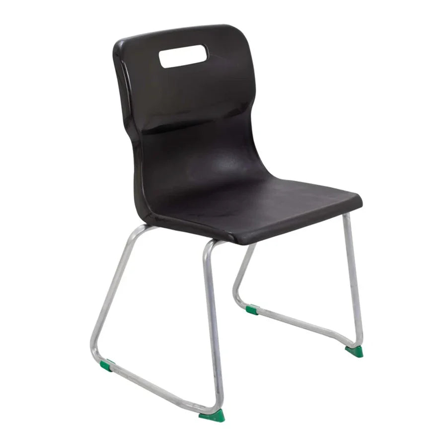Titan Skid Base Chair with Steel Frame and Black Polypropylene Seat Size Mark 5 SH430mm