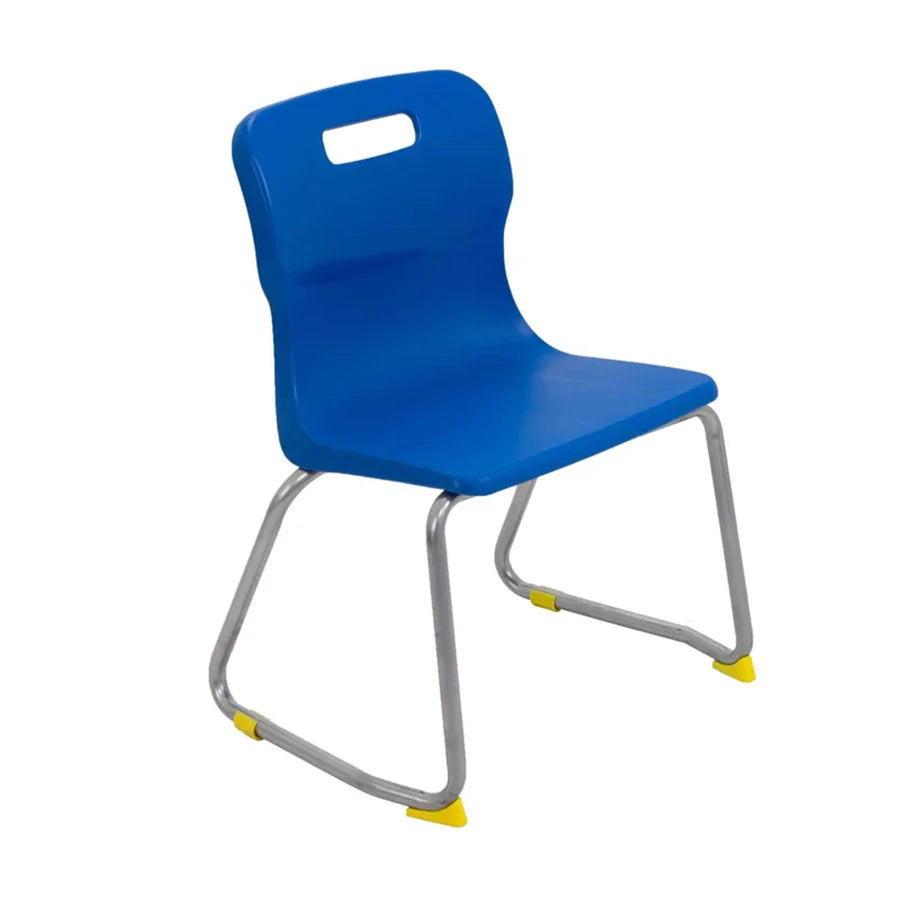 Titan Skid Base Chair with Steel Frame and Blue Polypropylene Seat Size Mark 3 SH350mm