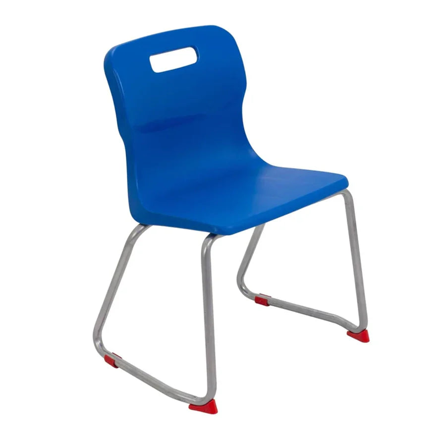 Titan Skid Base Chair with Steel Frame and Blue Polypropylene Seat Size Mark 4 SH380mm