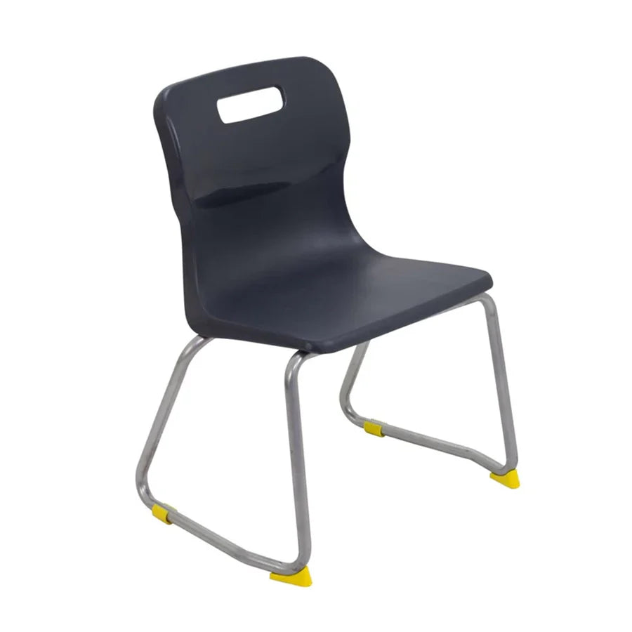 Titan Skid Base Chair with Steel Frame and Charcoal Polypropylene Seat Size Mark 3 SH350mm