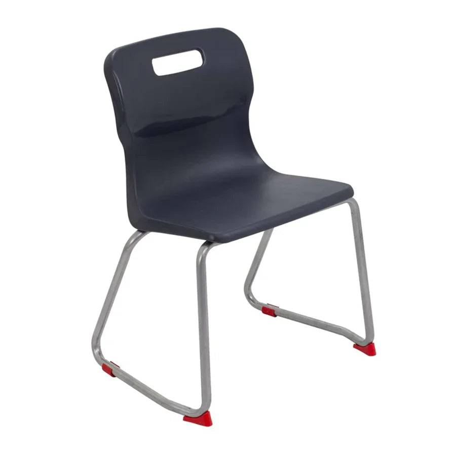 Titan Skid Base Chair with Steel Frame and Charcoal Polypropylene Seat Size Mark 4 SH380mm