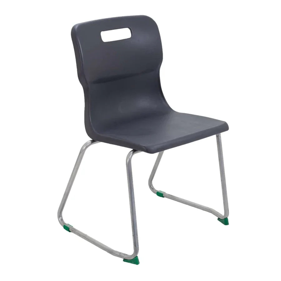 Titan Skid Base Chair with Steel Frame and Charcoal Polypropylene Seat Size Mark 5 SH430mm