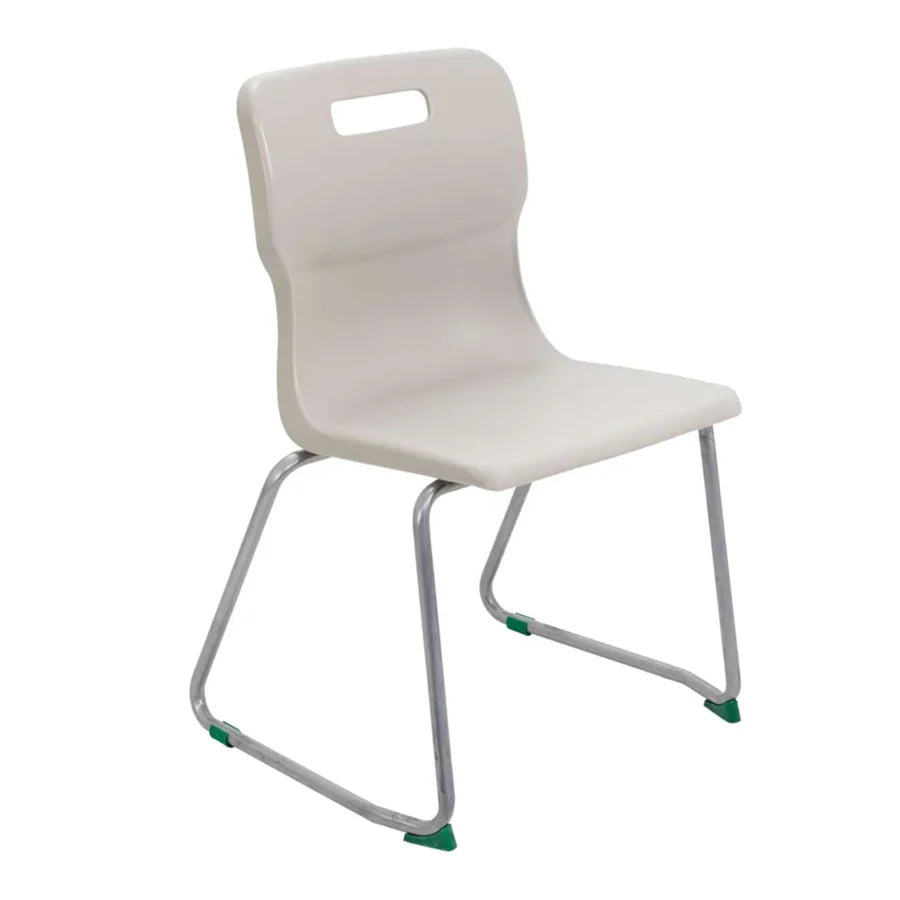 Titan Skid Base Chair with Steel Frame and Grey Polypropylene Seat Size Mark 5 SH430mm