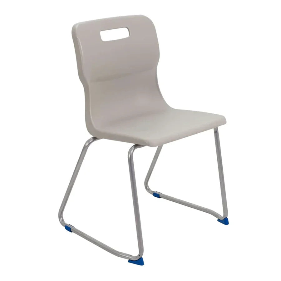 Titan Skid Base Chair with Steel Frame and Grey Polypropylene Seat Size Mark 6 SH460mm