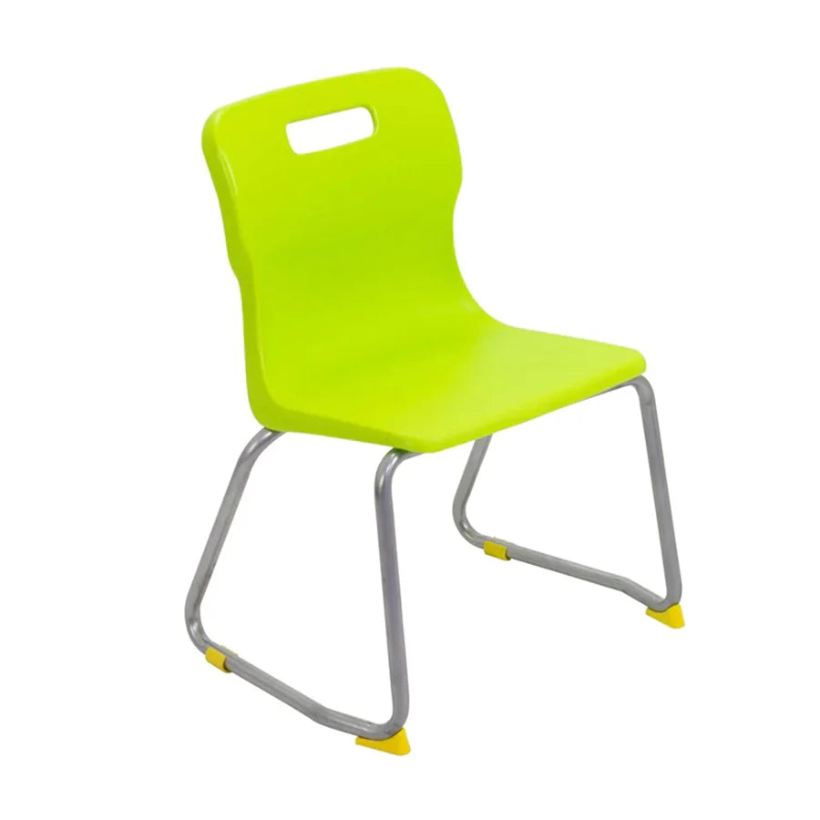 Titan Skid Base Chair with Steel Frame and Lime Polypropylene Seat Size Mark 3 SH350mm