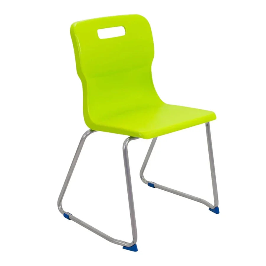 Titan Skid Base Chair with Steel Frame and Lime Polypropylene Seat Size Mark 6 SH460mm