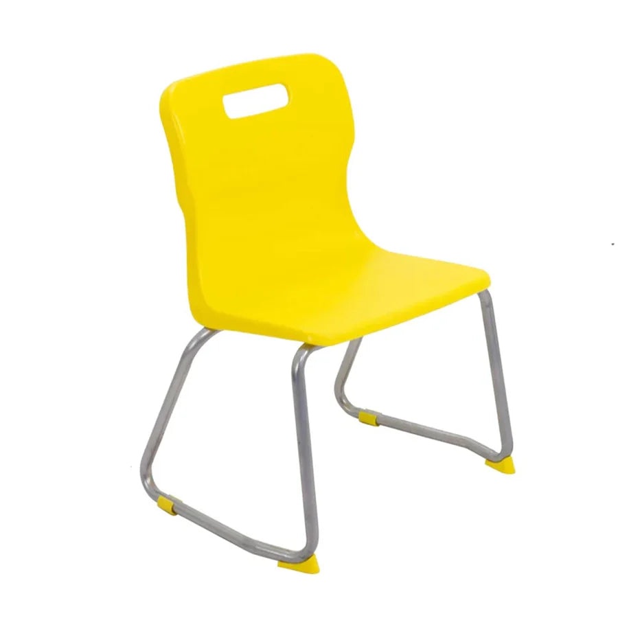 Titan Skid Base Chair with Steel Frame and Yellow Polypropylene Seat Size Mark 3 SH350mm