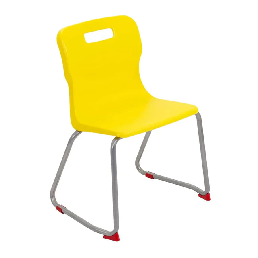 Titan Skid Base Chair with Steel Frame and Yellow Polypropylene Seat Size Mark 4 SH380mm