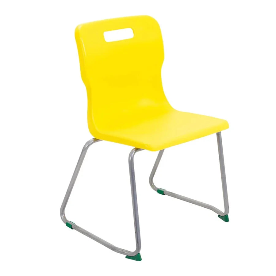 Titan Skid Base Chair with Steel Frame and Yellow Polypropylene Seat Size Mark 5 SH430mm