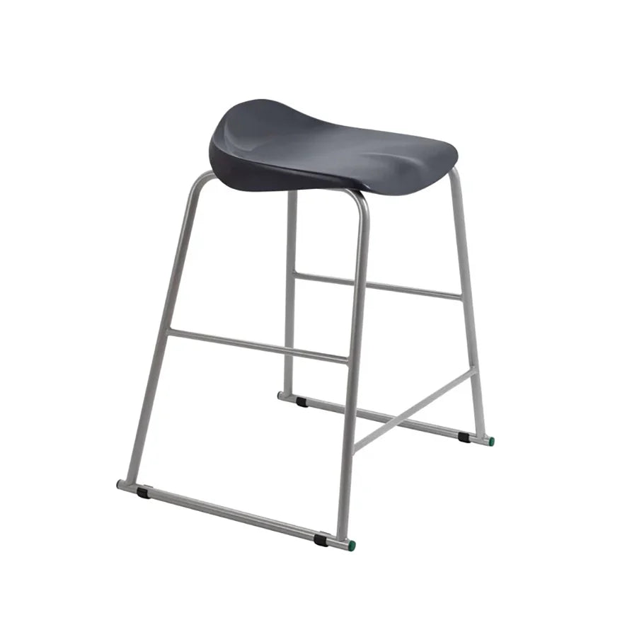 Titan Stool Steel Frame and Polypropylene Seat Charcoal SH610mm
