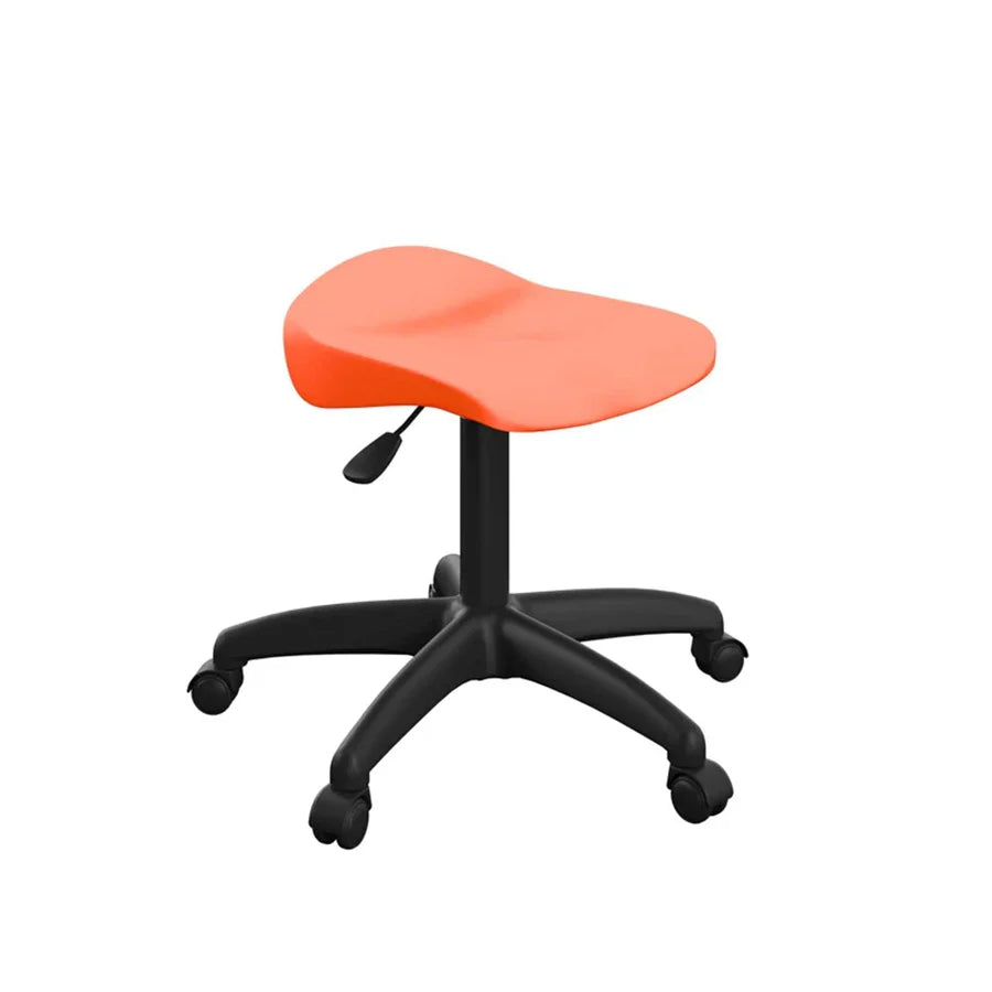 Titan Swivel Stool with Black Base Junior Orange on Castors