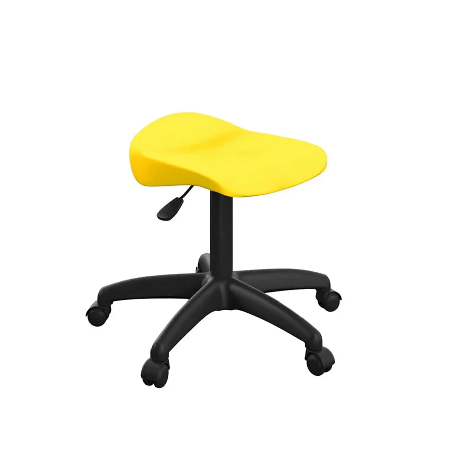 Titan Swivel Stool with Black Base Junior Yellow on Castors