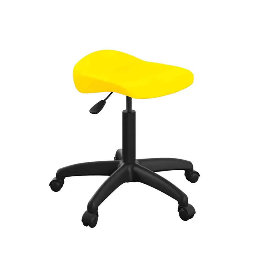Titan Swivel Stool with Black Base Senior Yellow on Castors