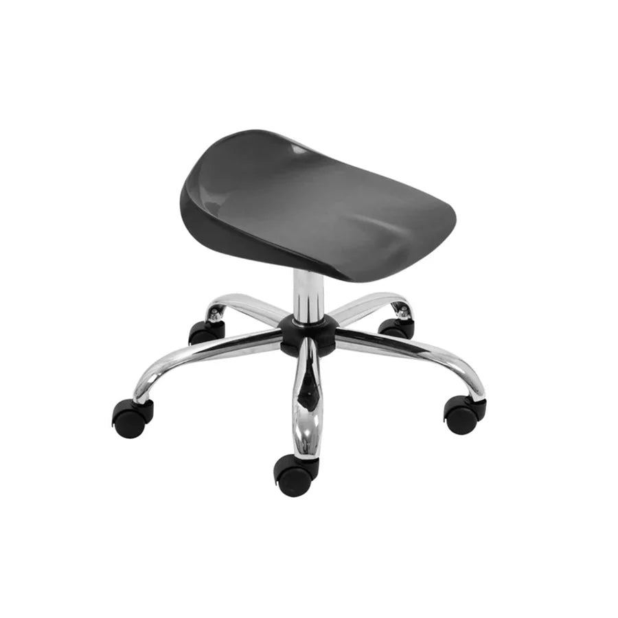 Titan Swivel Stool with Chrome Base Junior Black on Castors