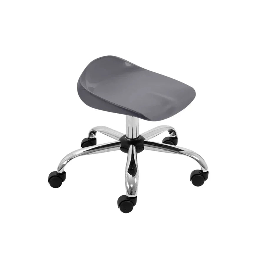 Titan Swivel Stool with Chrome Base Junior Charcoal on Castors