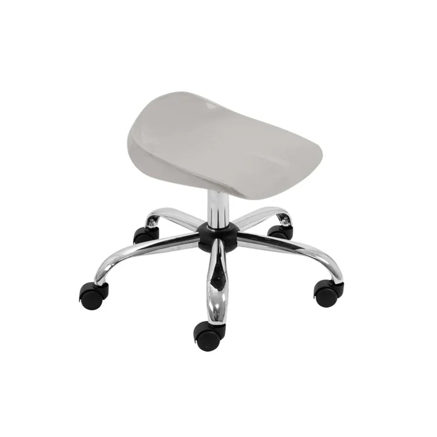 Titan Swivel Stool with Chrome Base Junior Grey on Castors