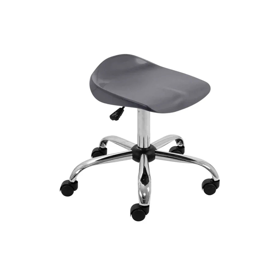 Titan Swivel Stool with Chrome Base Senior Charcoal on Castors