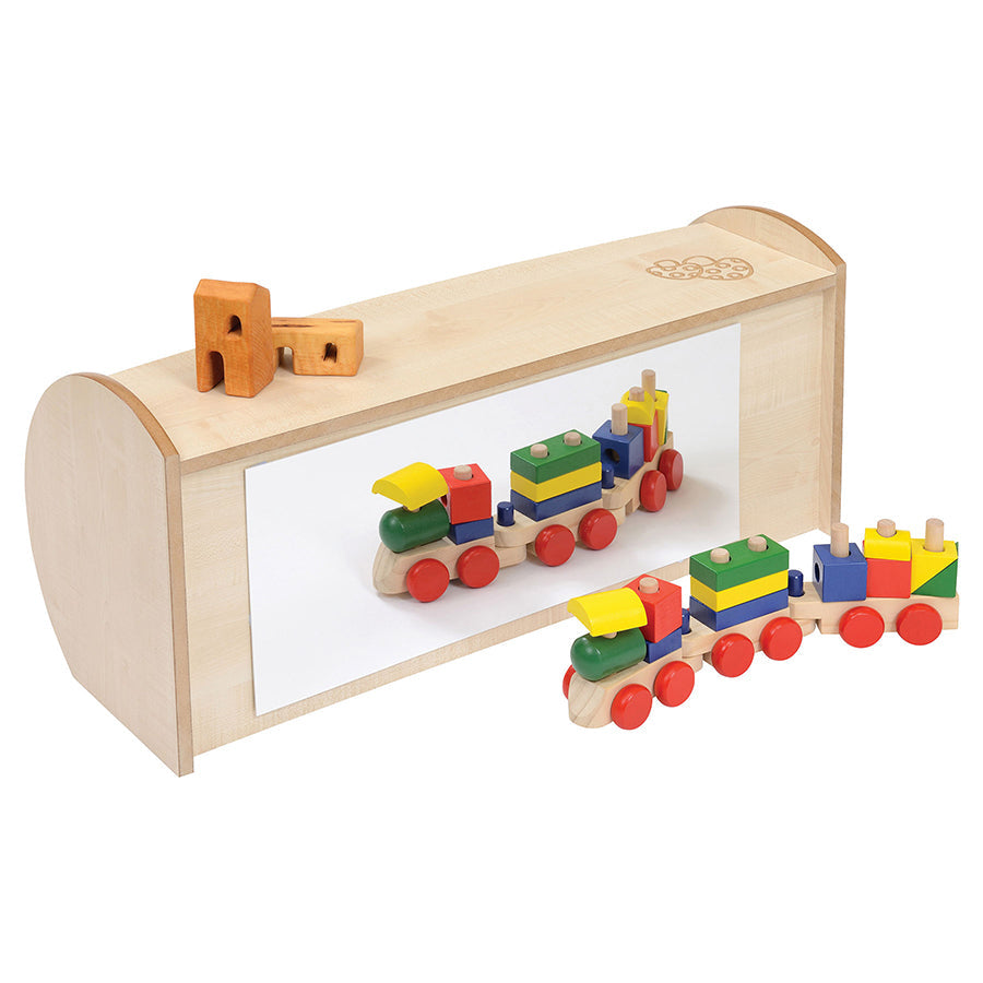 Twoey Mini Shelf Unit with Mirror Back S-2860-07 BO30002-MAPLE 1