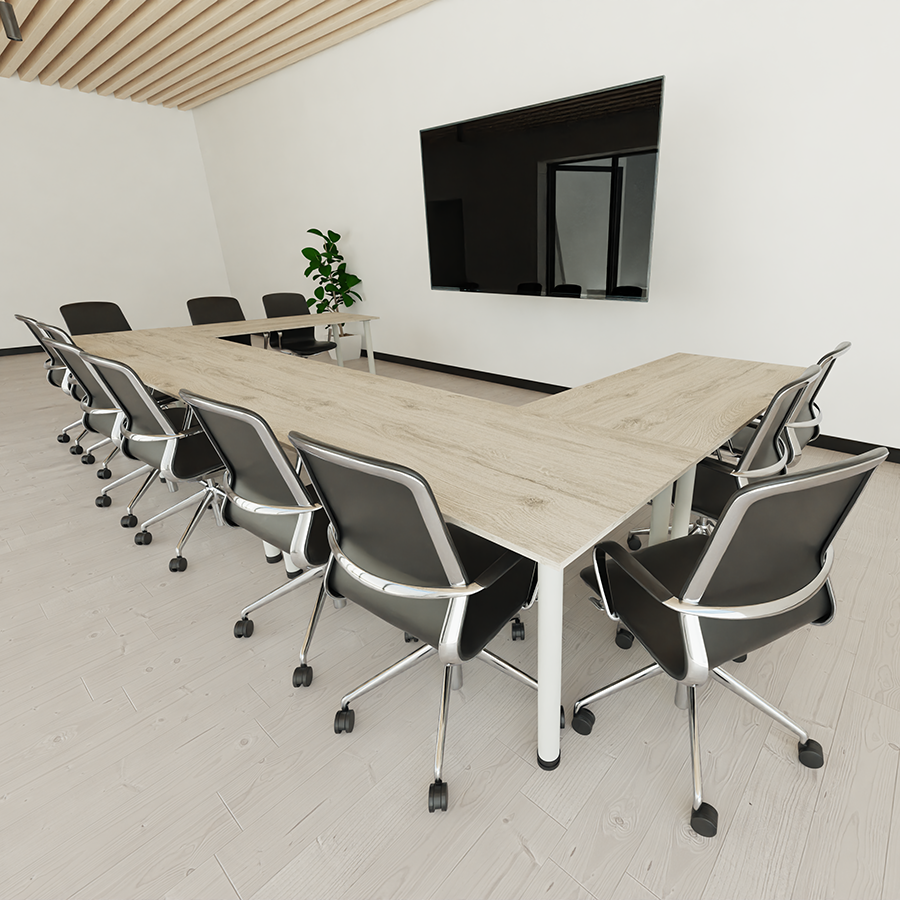 Impulse Straight Table With Post Leg