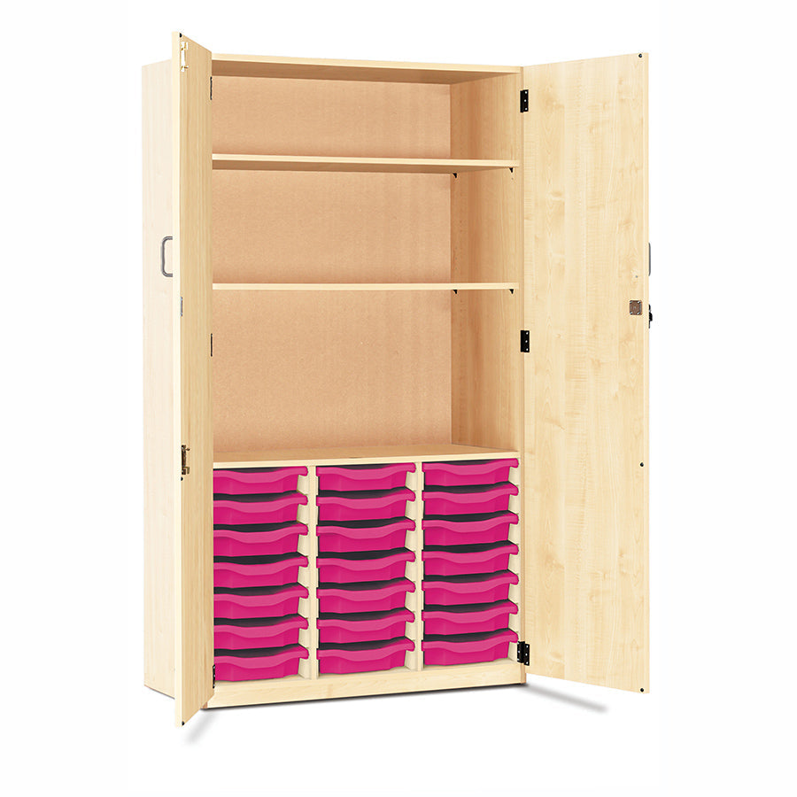 21 Tray Storage Cupboard with Full Locking Doors